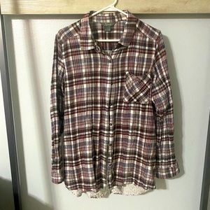Long sleeve flannel with paisley back
